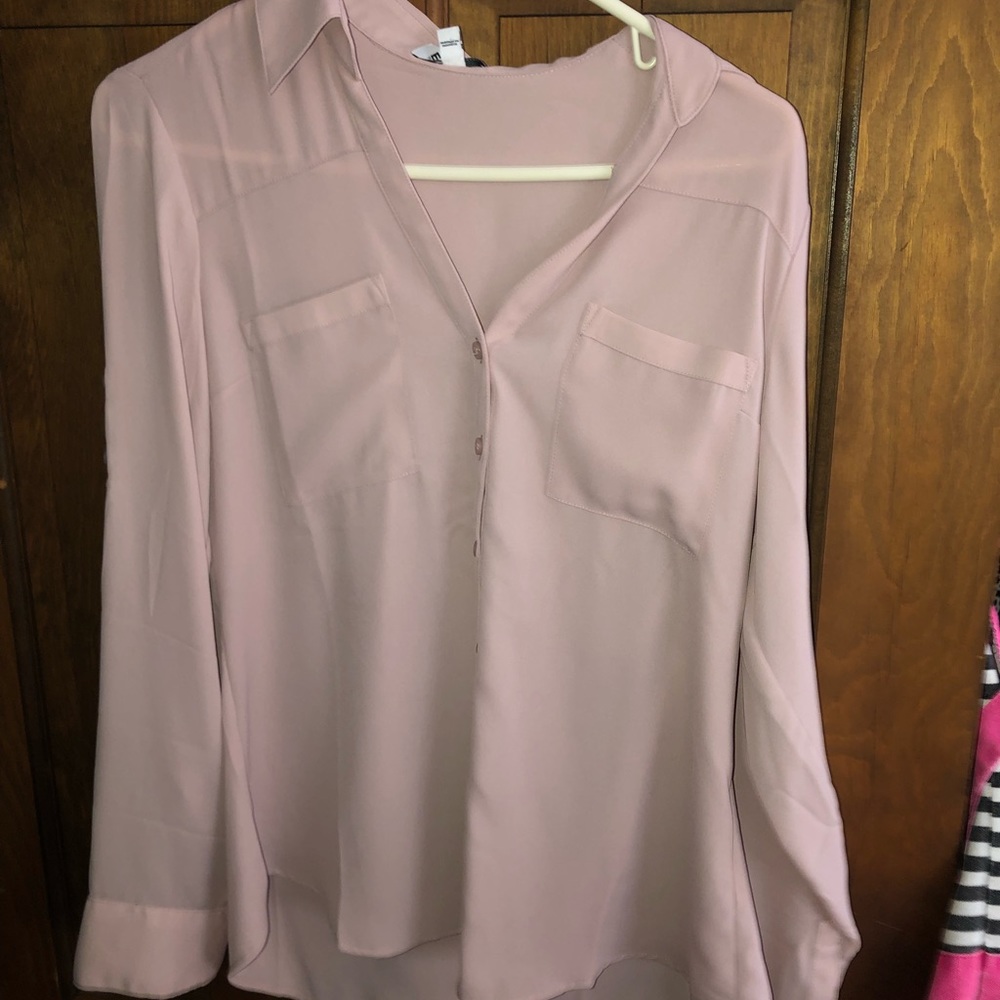 Tan/cream long sleeve button up portofino shirt